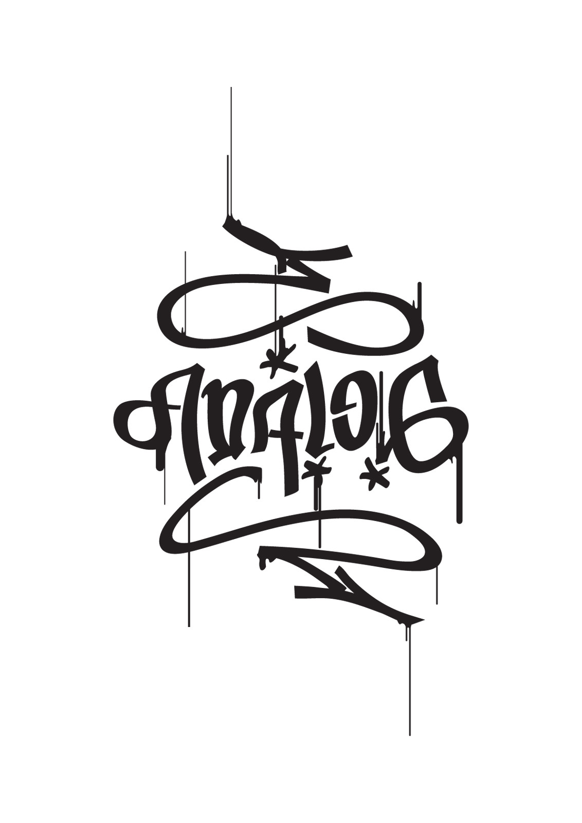 Autobahn Ambigram Analog Digital