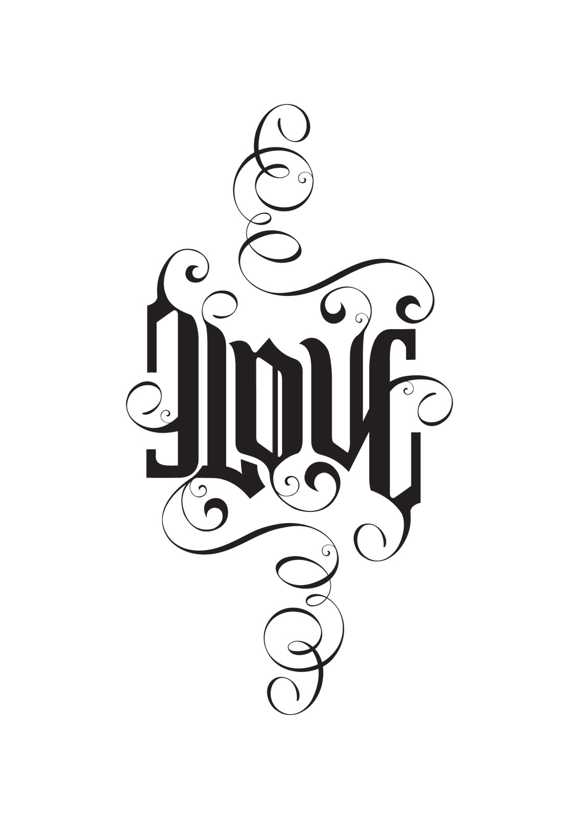 Autobahn Ambigram Love Hate