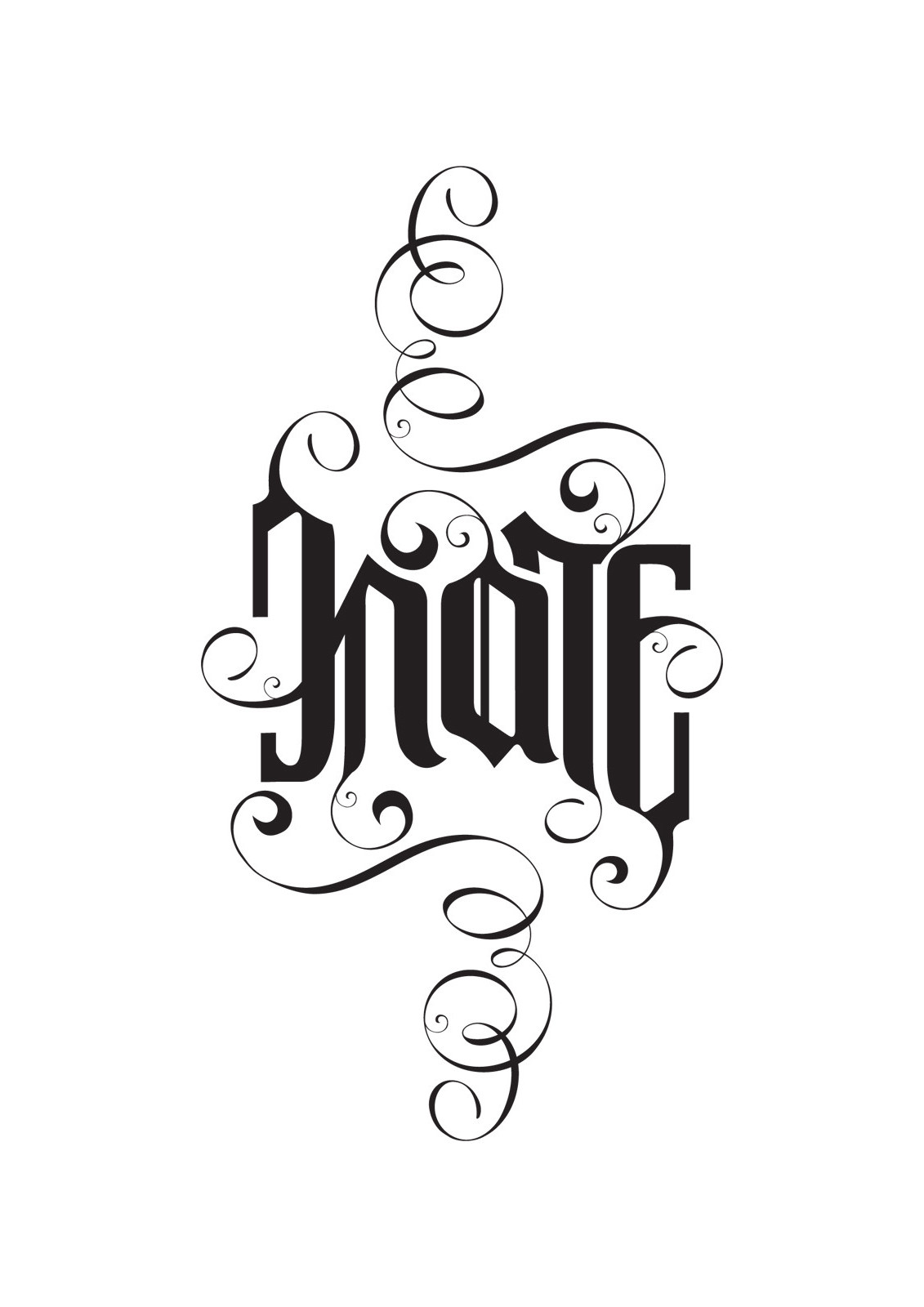 Autobahn Ambigram Love Hatekopie